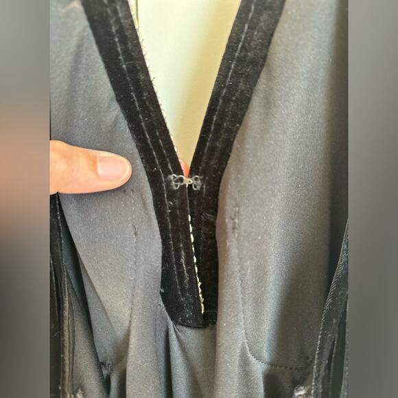 JS Collection 90s Long Black Halter Dress Vintage 1990s Rhinestones Formal - Picture 6 of 12